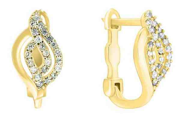 Brilio Módní náušnice ze žlutého zlata se zirkony pe063_AU_Y + 2 měsíce na vrácení zboží