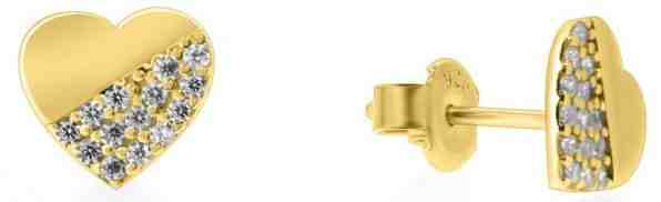 Brilio Romantické náušnice ze žlutého zlata se zirkony SILVER002_AU_Y + 2 měsíce na vrácení zboží