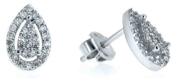 Brilio Okouzlující náušnice z bílého zlata SILVER004_AU_W + 2 měsíce na vrácení zboží