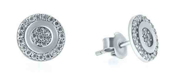 Brilio Třpytivé náušnice z bílého zlata SILVER008_AU_W + 2 měsíce na vrácení zboží