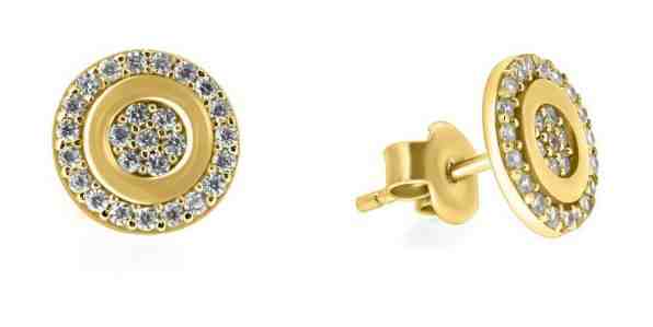 Brilio Třpytivé náušnice ze žlutého zlata SILVER008_AU_Y + 2 měsíce na vrácení zboží