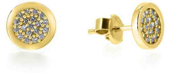 Brilio Oslnivé náušnice ze žlutého zlata SILVER009_AU_Y + 2 měsíce na vrácení zboží