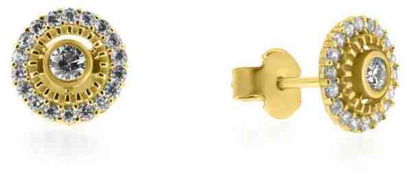 Brilio Krásné náušnice ze žlutého zlata se zirkony SILVER014_AU_Y + 2 měsíce na vrácení zboží