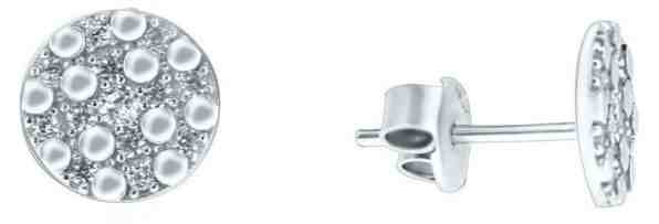 Brilio Jemné náušnice z bílého zlata se zirkony SILVER102_AU_W + 2 měsíce na vrácení zboží