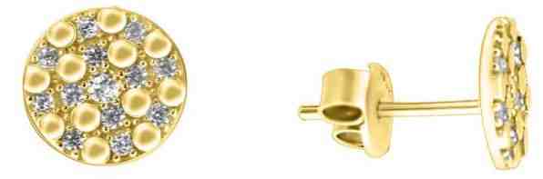Brilio Jemné náušnice ze žlutého zlata se zirkony SILVER102_AU_Y + 2 měsíce na vrácení zboží