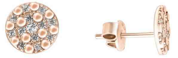 Brilio Jemné náušnice z růžového zlata se zirkony SILVER102_AU_R + 2 měsíce na vrácení zboží