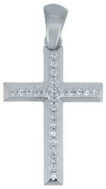 Brilio Přívěsek křížek z bílého zlata CRS177_AU_W + 2 měsíce na vrácení zboží