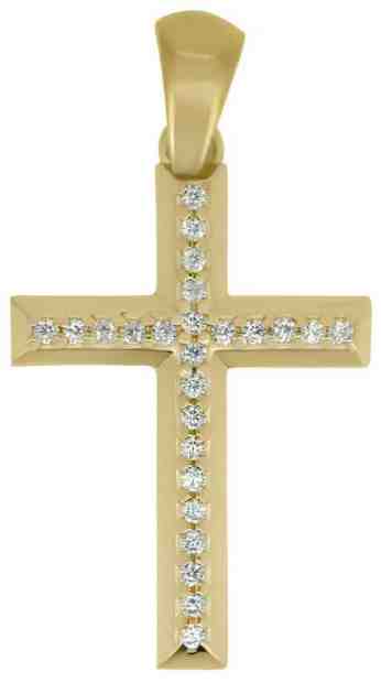 Brilio Přívěsek křížek ze žlutého zlata CRS177_AU_Y + 2 měsíce na vrácení zboží