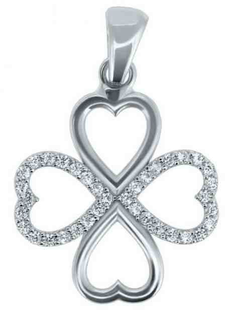 Brilio Přívěsek Čtyřlístek z bílého zlata PENT092_AU_W + 2 měsíce na vrácení zboží