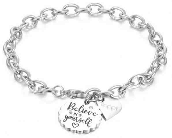 S`Agapõ Ocelový náramek s přívěsky Happy SHAM12 + 2 měsíce na vrácení zboží