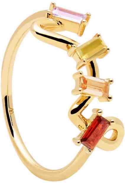 PDPAOLA Hravý pozlacený prsten se zirkony ZAZA Gold AN01-142 52 mm + 2 měsíce na vrácení zboží