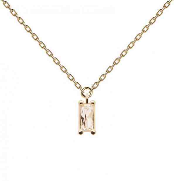 PDPAOLA Něžný pozlacený náhrdelník s přívěskem ASANA Gold CO01-131-U + 2 měsíce na vrácení zboží