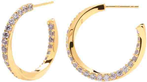 PDPAOLA Elegantní kruhové náušnice se zirkony CAVALIER AR01-239 + 2 měsíce na vrácení zboží