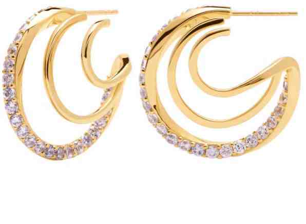 PDPAOLA Originální trojité kruhové náušnice se zirkony MAJESTICA AR01-248 + 2 měsíce na vrácení zboží