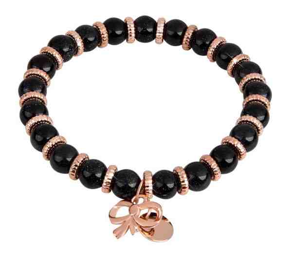 Troli Fialovo-bronzový kuličkový náramek s přívěsky + 2 měsíce na vrácení zboží