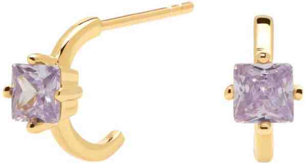 PDPAOLA Půvabné kruhové náušnice se zirkony LAVENDER LIS AR01-232 + 2 měsíce na vrácení zboží