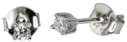 Brilio Silver Minimalistické stříbrné náušnice pecky s čirými krystaly SEJ44 + 2 měsíce na vrácení zboží