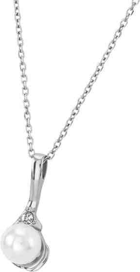 Troli Něžný ocelový přívěsek se syntetickou perlou a krystalem PSS769 + 2 měsíce na vrácení zboží