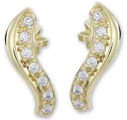 Brilio Jemné náušnice ze žlutého zlata s krystaly 239 001 01049 + 2 měsíce na vrácení zboží