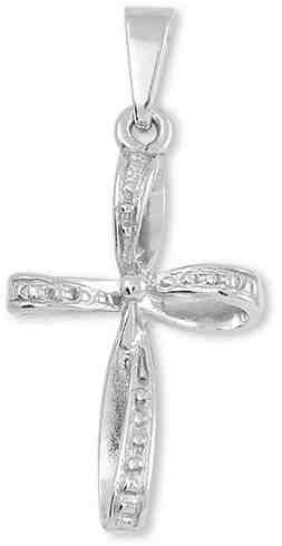 Brilio Jemný přívěsek křížek z bílého zlata 241 001 01087 07 + 2 měsíce na vrácení zboží