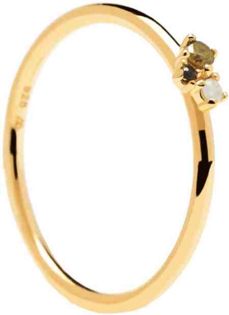 PDPAOLA Slušivý pozlacený prsten ze stříbra se zirkony LIME BLUSH AN01-194 50 mm + 2 měsíce na vrácení zboží