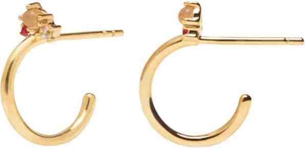 PDPAOLA Pozlacené náušnice kruhy s labradoritem a zirkony LIBELLULE Gold AR01-212-U + 2 měsíce na vrácení zboží