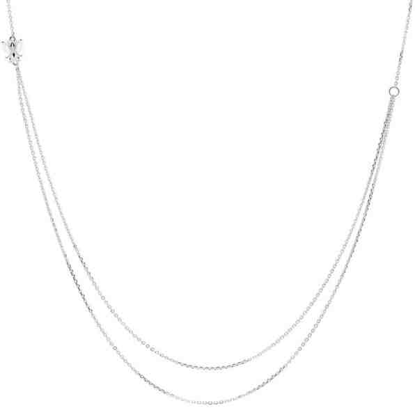 PDPAOLA Elegantní dvojitý náhrdelník ze stříbra BREEZE Silver CO02-202-U + 2 měsíce na vrácení zboží