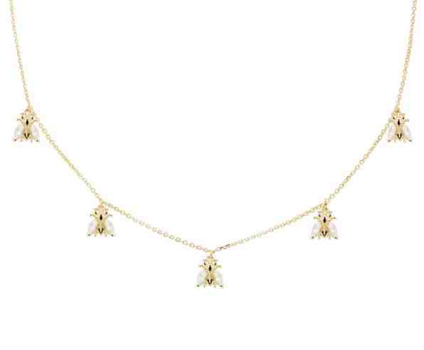 PDPAOLA Veselý pozlacený náhrdelník s krásnými včeličkami NEST Gold CO01-200-U + 2 měsíce na vrácení zboží