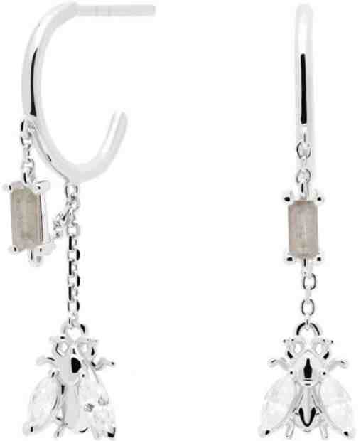 PDPAOLA Kruhové stříbrné náušnice s přívěsky BREEZE Silver AR02-315-U + 2 měsíce na vrácení zboží