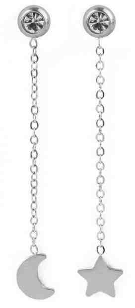 Vuch Dlouhé asymetrické ocelové naušnice Infinity Silver + 2 měsíce na vrácení zboží