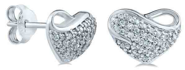 Silvego Stříbrné náušnice srdíčka JJJFNJE0039 + 2 měsíce na vrácení zboží