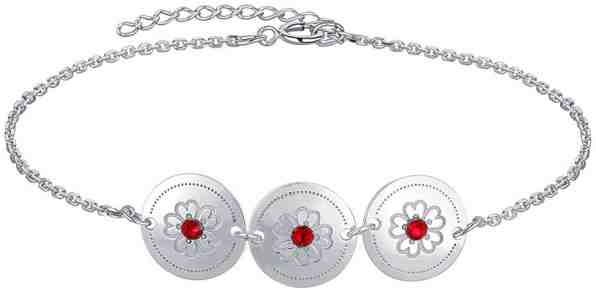 Praqia Luxusní stříbrný náramek s červenými krystaly Ruby KA6081_RH + 2 měsíce na vrácení zboží