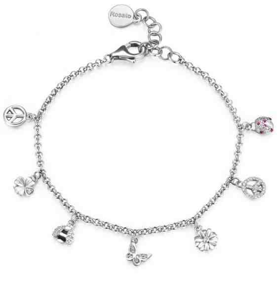 Rosato Hravý stříbrný náramek s přívěsky Gaia RZGA13 + 2 měsíce na vrácení zboží