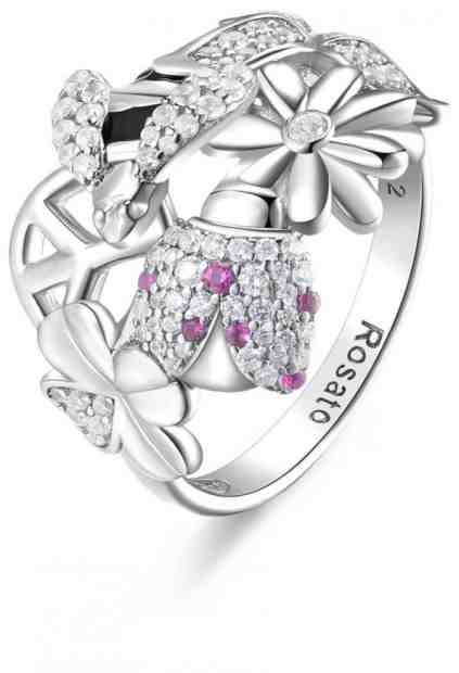 Rosato Hravý stříbrný prsten se zirkony Gaia RZGA33 52 mm + 2 měsíce na vrácení zboží