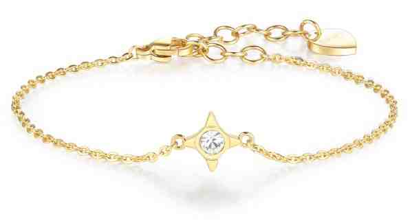 S`Agapõ Pozlacený náramek s hvězdou Click SCK15 + 2 měsíce na vrácení zboží