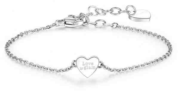 S`Agapõ Ocelový náramek se srdíčkem Click SCK11 + 2 měsíce na vrácení zboží