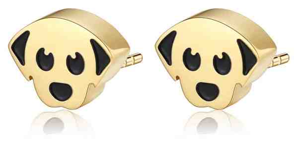 S`Agapõ Krásné pozlacené náušnice pejsek CLICK SCK159 + 2 měsíce na vrácení zboží