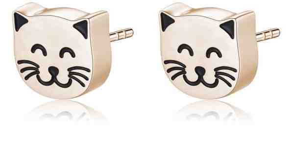 S`Agapõ Krásné bronzové náušnice kočičky CLICK SCK155 + 2 měsíce na vrácení zboží