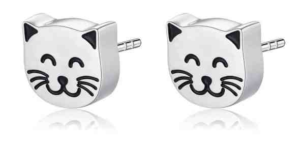 S`Agapõ Krásné ocelové náušnice kočičky CLICK SCK154 + 2 měsíce na vrácení zboží