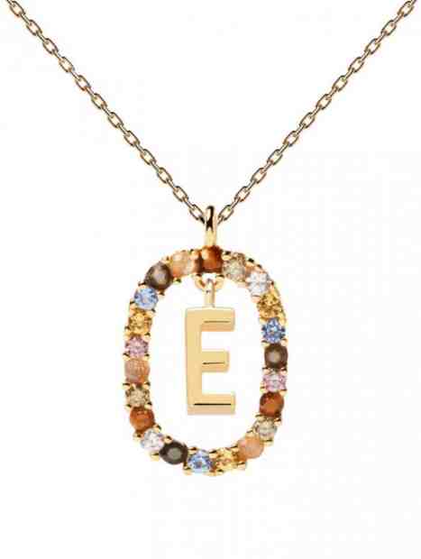 PDPAOLA Krásný pozlacený náhrdelník písmeno "E" LETTERS CO01-264-U (řetízek, přívěsek) + 2 měsíce na vrácení zboží