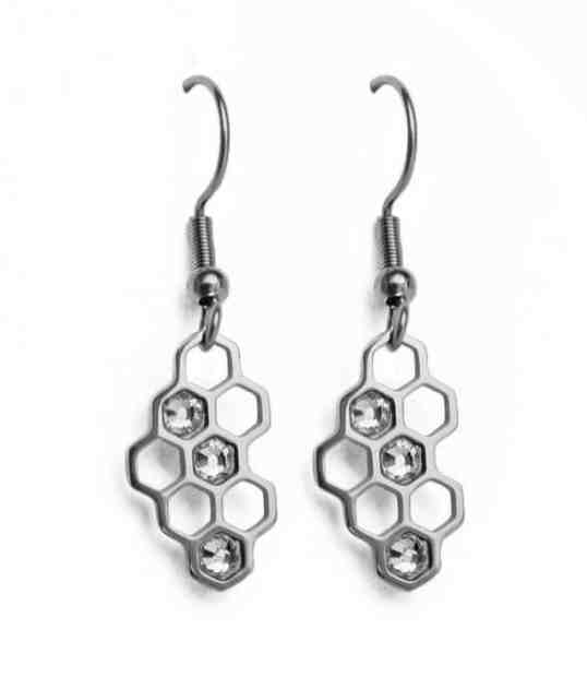 Vuch Designové ocelové náušnice Bee Silver + 2 měsíce na vrácení zboží