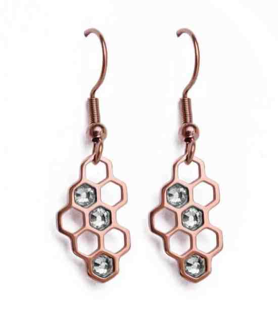 Vuch Designové bronzové náušnice Bee Rose Gold + 2 měsíce na vrácení zboží