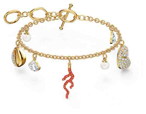 Swarovski Hravý pozlacený náramek s přívěsky Shell 5520673 + 2 měsíce na vrácení zboží