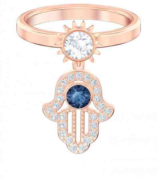 Swarovski Originální prsten s přívěskem Hamsa Duo Evil 5515 55 mm + 2 měsíce na vrácení zboží