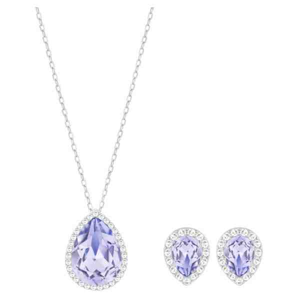Swarovski Půvabná sada šperků s modrými krystaly Fashion Jewelry 5347548 (náušnice, náhrdelník) + 2 měsíce na vrácení zboží