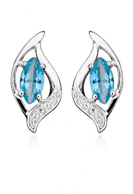 MOISS Módní stříbrné náušnice s topazy a zirkony EG000042 + 2 měsíce na vrácení zboží