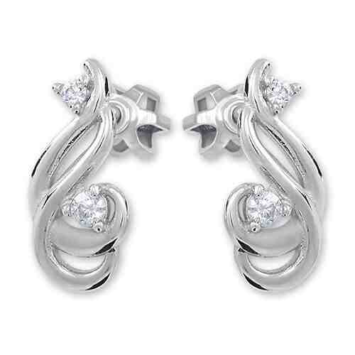 Brilio Silver Designové stříbrné náušnice s zirkonem 436 001 00546 04 + 2 měsíce na vrácení zboží