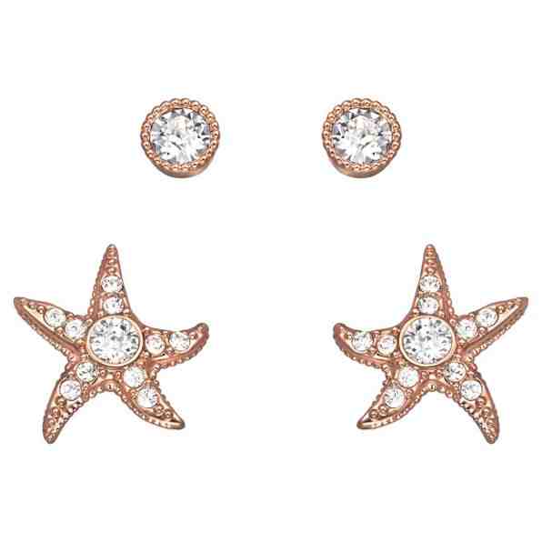 Swarovski Sada bronzových náušnic s krystaly Fashion Jewelry 5371143 + 2 měsíce na vrácení zboží