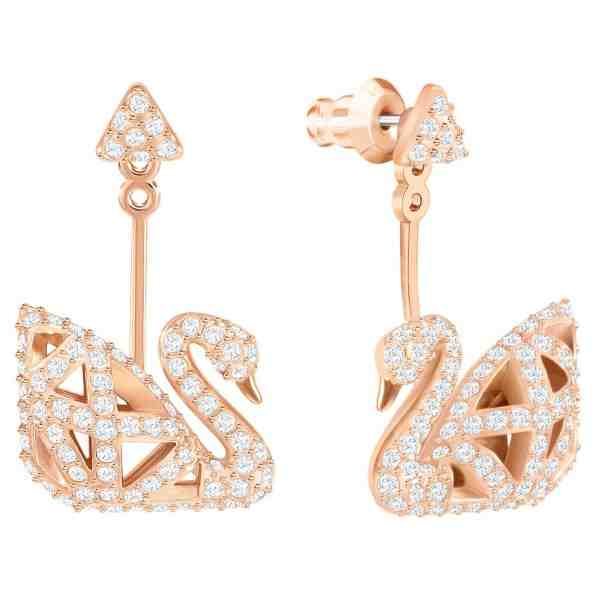 Swarovski Půvabné náušnice s krystaly Swarovski 2v1 Facet Swan 5492233 + 2 měsíce na vrácení zboží