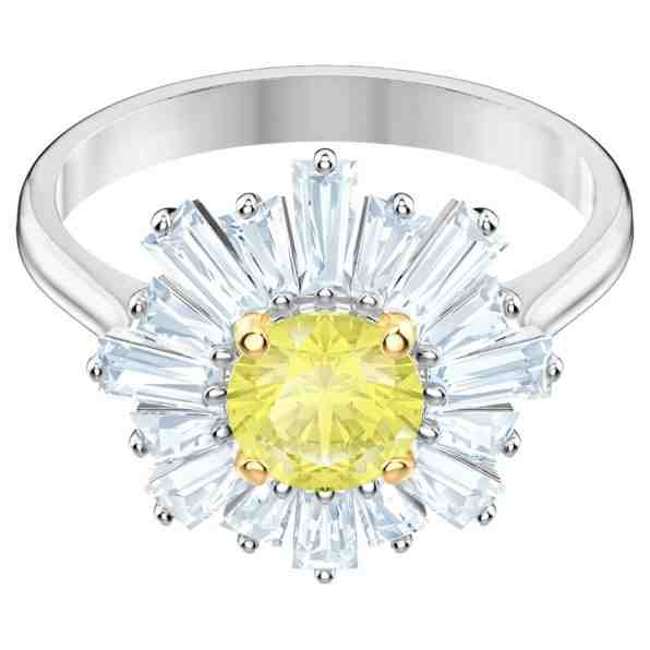 Swarovski Půvabný květinový prsten s krystaly Sunshine 5482701 52 mm + 2 měsíce na vrácení zboží